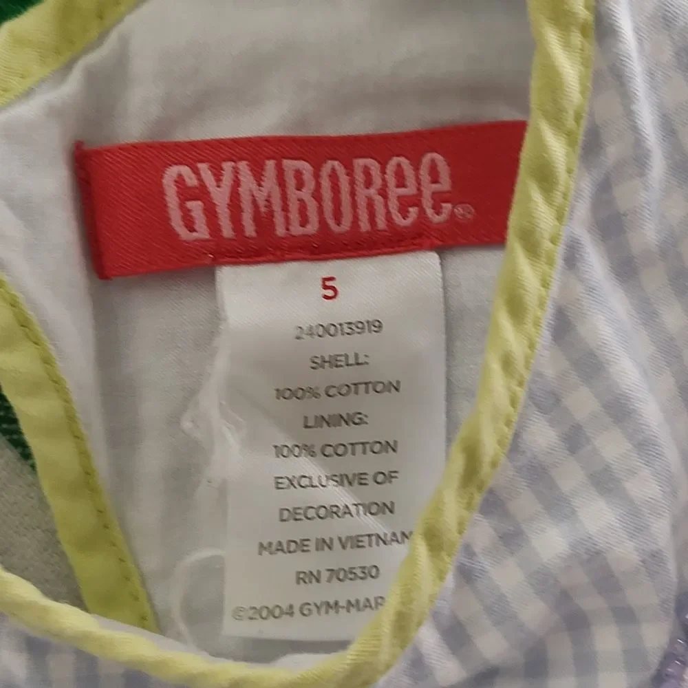 Gymboree gingham embroidered bird and design spring summer  dress